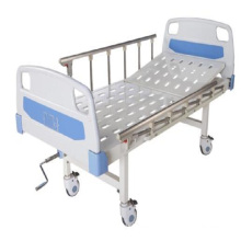 High quality thick tube medical bed manual two crank patient medical hospital bed